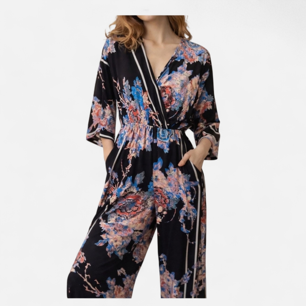 Flying Tomato Black Floral Jumpsuit